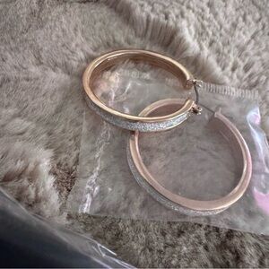 La Norme Avon Elegant Silver and Gold Hoop Earrings